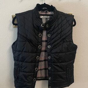 Split Black Quilted Vest Gilmore girls inspired winter fall cozy athleisure Y2K